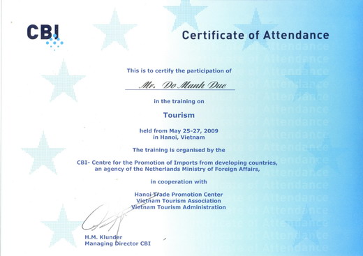 Tuan Linh Travel and CBI's tourism training course in Hanoi, Vietnam