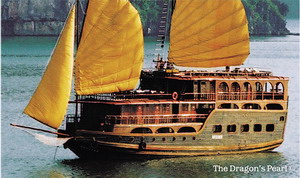 Dragon Pearl Junk, the biggest junk in Halong Bay, Vietnam