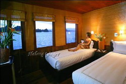 Room for tourists in Halong Ginger Junk, Halong Bay, Vietnam private tours