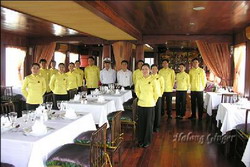 Staffs and crews in Halong Ginger Junk, Halong Bay, Vietnam private tours