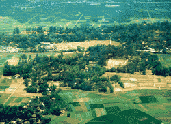 Red River delta from helicopter