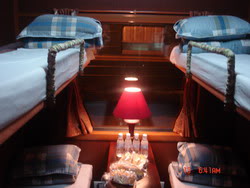 Soft berth in Royal train, a tourist train from Hanoi to Sapa, Lao Cai, Vietnam