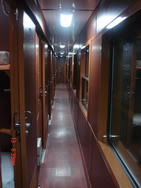 Corridor in Royal train from Hanoi to Sapa